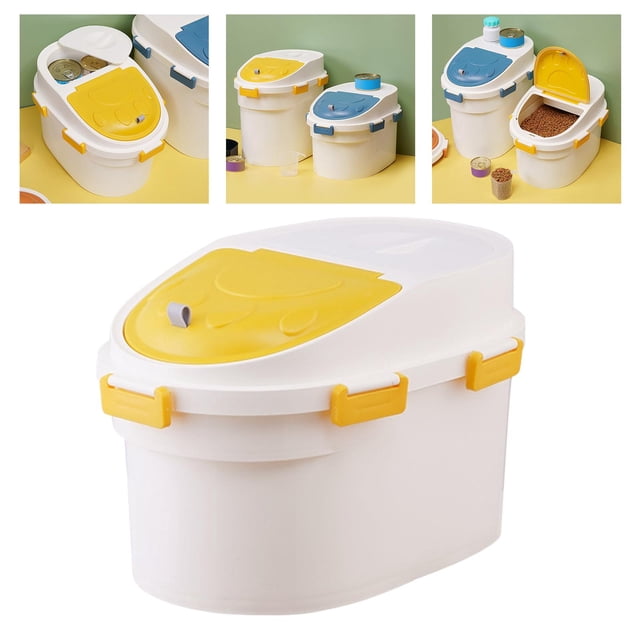 Caja de almacenamiento de alimentos para perros perfecl a prueba de humedad Amarillo S