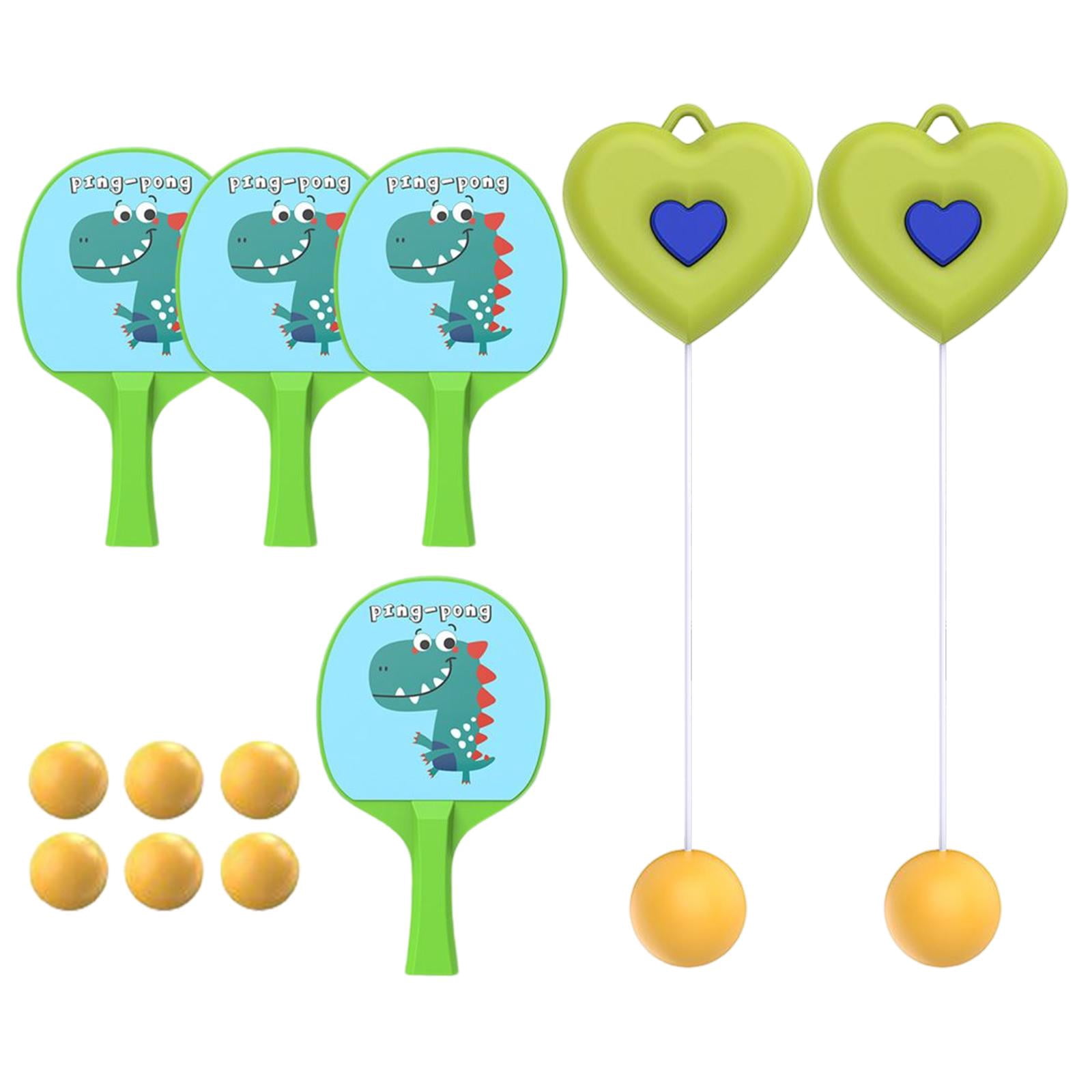 Hanging Table Tennis Trainer Adjustable Height Portable Exerciser for Door Frame green 4 Paddles
