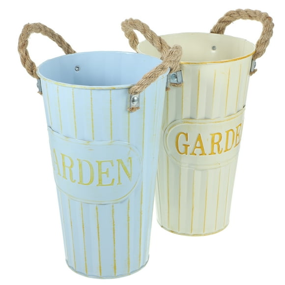 2pcs Delicate Fresh Flower Bucket Floral Arrangement Container Portable Flower Bucket