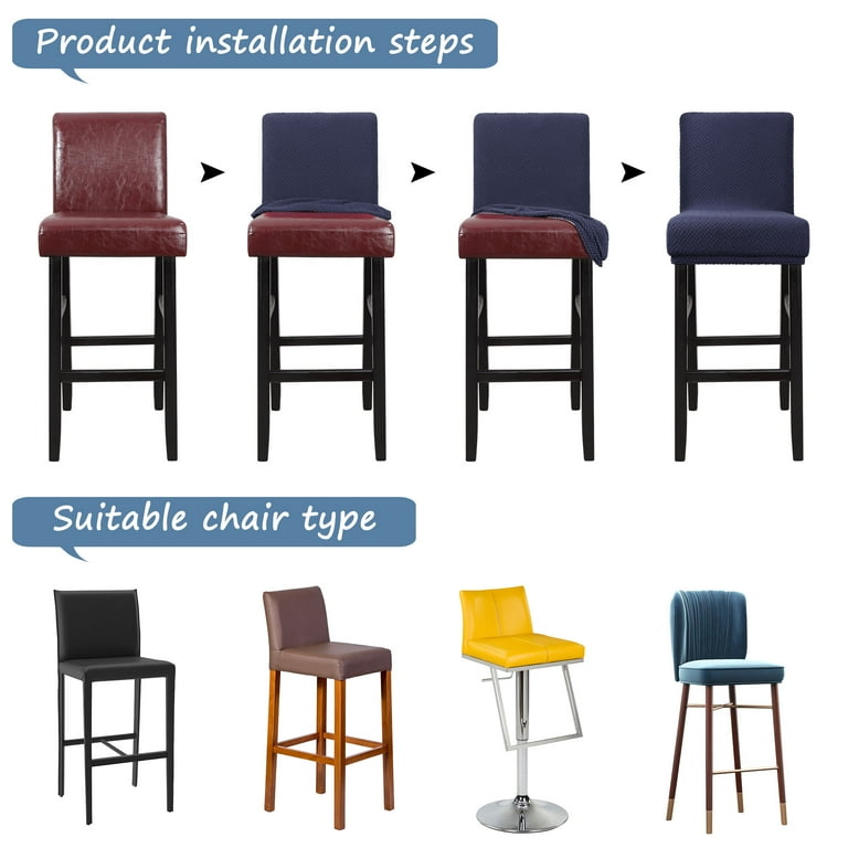 Waterproof Bar Stool Covers for Counter Short Back Chair Covers