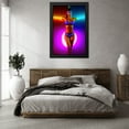 thumbnail image 3 of Stephen Chambers 23x32 Black Modern Wood Framed Wall Art Titled - Neon Venus 7, 3 of 6