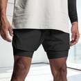 thumbnail image 2 of XIAONU Liner Workout Shorts for Men Elastic Drawstring Waist Inner Compression Layer Side Pockets Sport Bottoms, 2 of 4
