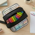 thumbnail image 3 of allydrew 4 Compartment Large Capacity Pencil Case, Pencil Pouch for Stationery Tools, Black, 3 of 6