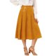 thumbnail image 1 of Falda Midi Allegra K de lunares vintage con Cremallera En la Cintura Elástica para Mujer Amarillo XS, 1 of 6