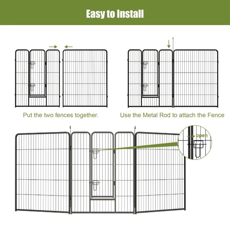 Dog Playpen Outdoor, 40 inch Dog Pen Indoor Heavy Duty Puppy Exercise Pen Metal Pet Fence for RV Camping/Yard/Garden(16 Panels)