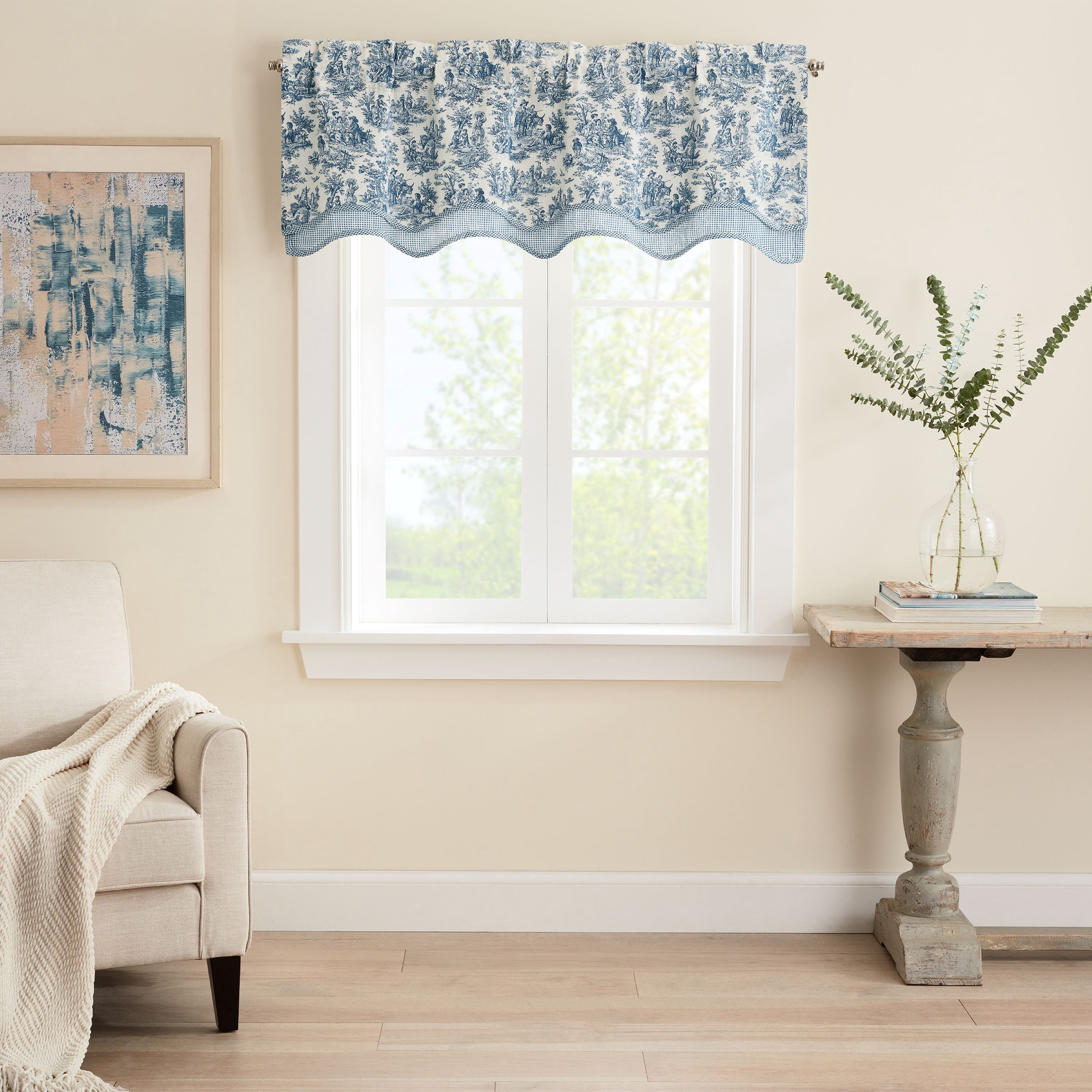 Waverly Charmed Life Wave Valance, 52"x18", Cornflower