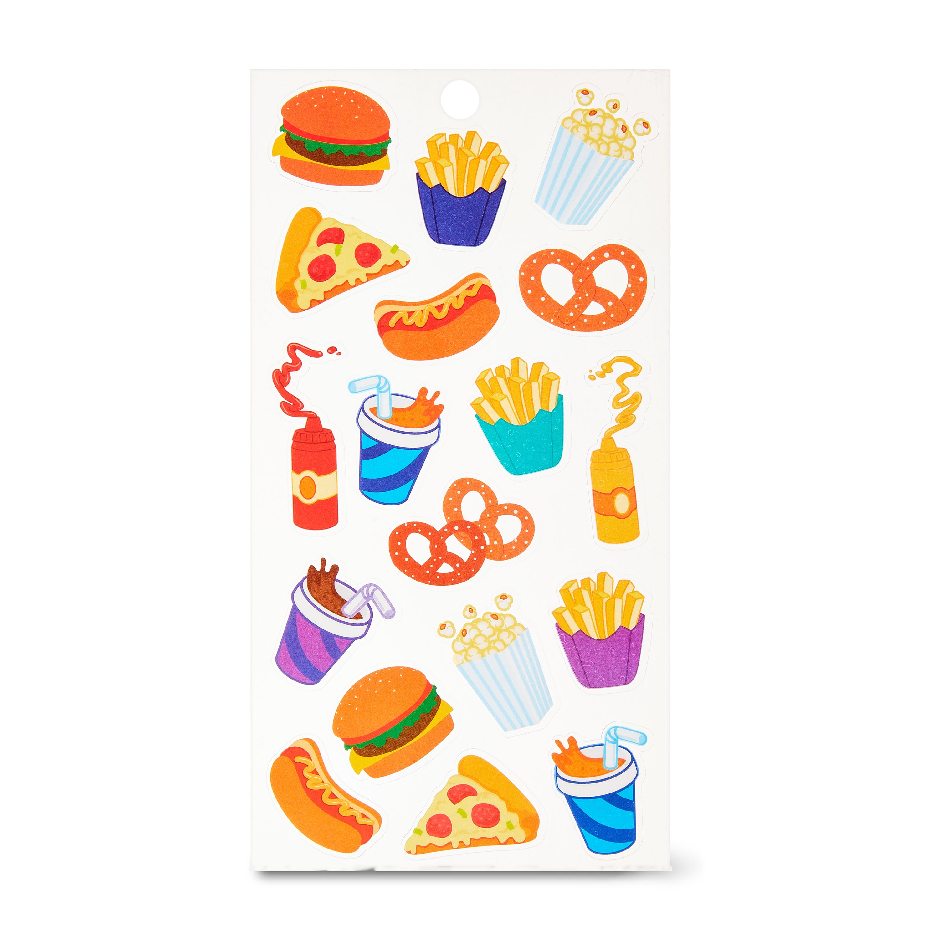 Hello Hobby Fast Food Themed Stickers – Multicolor, 18 Count
