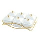thumbnail image 4 of Plato de aperitivos con compartimentos y tapa, plato divisor de postres Blanco, 4 of 9