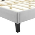 thumbnail image 5 of Platform Bed Frame, Full Size, Grey Gray, Velvet, Modern Contemporary, Bedroom Master Guest Suite Room, 5 of 12