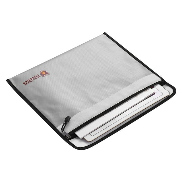 Fireproof Document Bag Silicone Coated Fire Resistant Money File Folder Holder Organizer Safe Storage for Office Home Bank Cards Passport Valuables Jewlry Cash