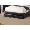 thumbnail image 4 of Stylish Modern Black Faux Leather Full Size Bed 1pc Bedframe Bedroom Furniture Storage Footboard Upholstery Headboard, 4 of 7