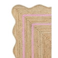 thumbnail image 2 of Vintage Jute Area Rug Decor Braided Rectangular Scalloped Vintage Carpet with Multi Border Pink 9' x 12' BY KALVEERA, 2 of 5