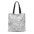 thumbnail image 1 of NUDECOR Canvas Tote Bag Tea Leaves Contours on Floral Pattern Fills Leaf Autumn Reusable Shoulder Grocery Shopping Bags Handbag, 1 of 1