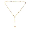 thumbnail image 1 of 2xMens Hip 6mm Rose Flower Beads Mano Jesús Cruz Colgante Collar Yuyangstore Collar colgante, 1 of 8