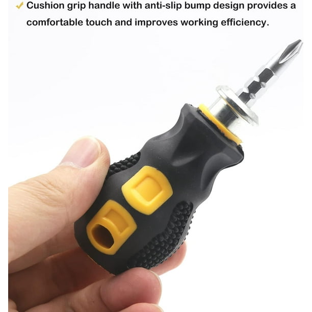 Stubby Magnetic Screwdriver With Phillips Head and Flat Head Small