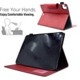 thumbnail image 3 of SaniMore for iPad Pro 11 2024 Wallet Case with Card Slots & Pen Holder [Auto Sleep] PU Leather Magnetic Ciasp Kickstand Shockproof TPU Shell Full-body Protctive Retro Cover, Red, 3 of 9