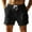 Black, variant on Mens Linen Shorts Casual Breathable Hiking Shorts with Pockets Classic Golf Drawstring Waist Sweatpant Summer Beach Outfits