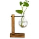 thumbnail image 1 of Florero transparente de escritorio de madera soporte de vidrio claro planta florero para el hogar mesa escritorio decoración interior, 1 of 8