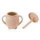 thumbnail image 1 of 230ml silicone training cups for toddlers with straw and non-slip handles, spill-proof training cups for infants, toddlers, dusty pink, 1 of 5