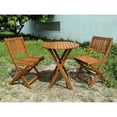 thumbnail image 4 of 3 Brown Wood Patio Bistro - Foldable Outdoor Furniture Brown, Chairs & Table, 4 of 7