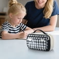 thumbnail image 4 of Hyknon Magnetic Checkered Pencil Cases, Large Capacity Pencil Case Pouch with Transparent Lid, Multi Compartments Stationery Bag with Handheld, Multi-Functional Pen Bag for Office Travel Daily, Black, 4 of 6