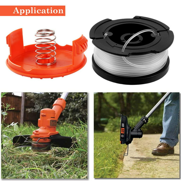 6 Pack String Trimmer Replacement Spool Compatible with Black+Decker Weed  Eater, 30Ft 0.065 AF-100 Autofeed Line for Black+Decker String Trimmers(6  Spools + 1 Cap+1 Spring) 