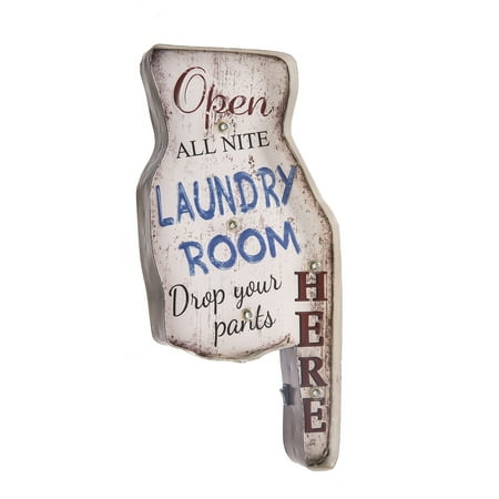 Ganz Laundry Room LED Light Up Metal Wall Sign (Best Lighting For Laundry Room)