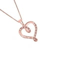 thumbnail image 2 of Aone Jewelry Engagement Necklace for Women 0.06 Carat Natural White Diamond Heart Shape I LOVE YOU Pendant Necklace With 18 Box Chain Prong-Setting 10K Rose Gold, 2 of 5