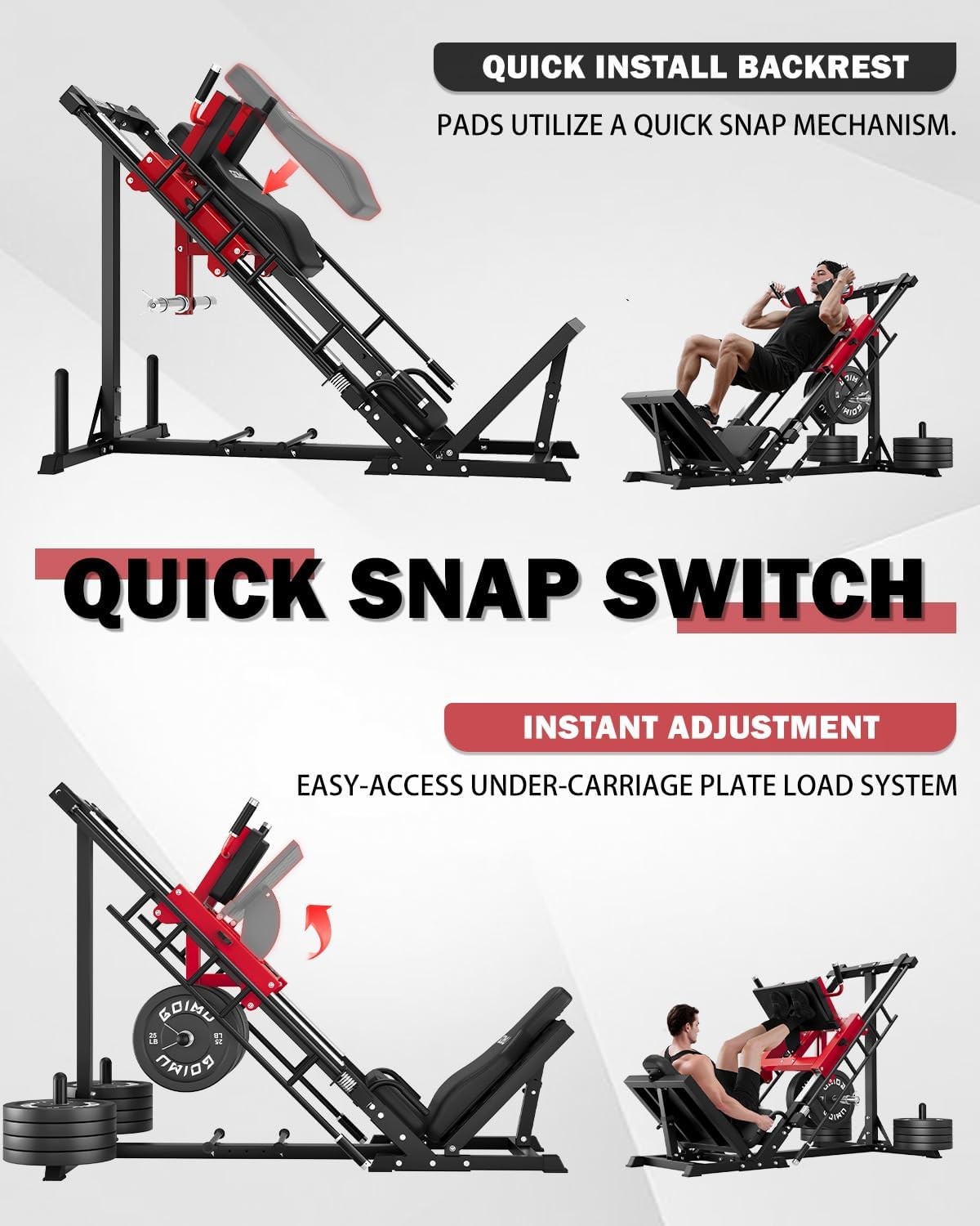 MITONOS Leg Press Hack Squat Machine Combo, 3 in 1 Philippines | Ubuy