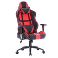thumbnail image 1 of ViscoLogic Chaise de Jeu Ergonomique de Course Métallique avec Oreiller Appui-Tête et Support Lombaire Inclinable, 1 of 9