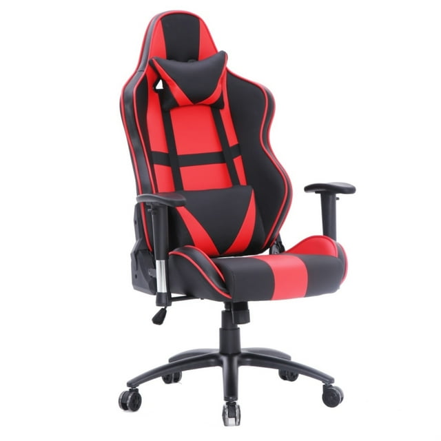 ViscoLogic Chaise de Jeu Ergonomique de Course Métallique avec Oreiller Appui-Tête et Support Lombaire Inclinable