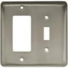 BRAINERD 64369 Stamped Steel Round Single Toggle Switch/Decorator Wall Plate / Switch Plate / Cover Satin Nickel