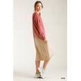 thumbnail image 4 of Ombre Front Knot Detail Long Sleeve Maxi Dress With Raw Hem S, 4 of 9