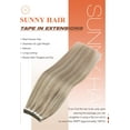 thumbnail image 2 of Sunny Hair Tape in Hair Extensions Human Hair Invisible Tape in Extensions 20Pcs Straight Remy Real Human Hair Extensions for Women Warm Ash Blonde Highlights Bleach Blonde 14inch, 2 of 9