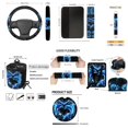 thumbnail image 6 of Qpednta 15Pcs Blue Dolphin Car Seat Covers Set with Steering Wheel Cover, Automotive Protector Set Includes Seat Belt Pads, Trash Bin, Cup Coasters, Vent Organizer, Universal Fits for Sedan Truck, 6 of 7