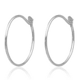 thumbnail image 3 of 14K Solid White Gold Endless Round Huggie Mini Small Hoop Earrings, 3 of 9