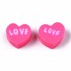 thumbnail image 2 of Handmade Polymer Clay Beads Heart with Word Love Hot Pink 8~8.5x9~9.5x4.5mm Hole: 1.8mm, 2 of 3