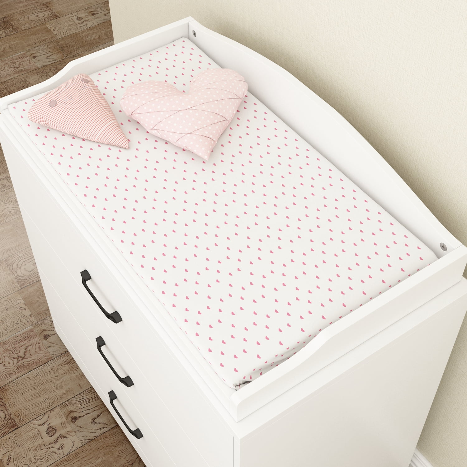 OxyLife Changing Table Dresser, Nursery 3-Drawer Dresser with Changing Top, White