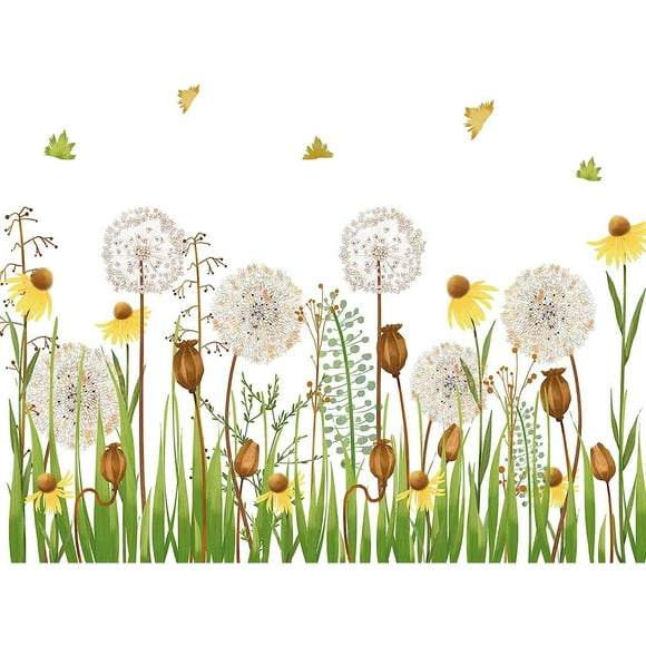Deciduous dandelion flower skirting wall stickers glass window stickers living room porch self-adhesive painting