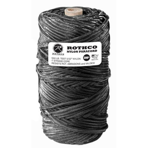Rothco Nylon Paracord (Black, 300-Feet, 550-Pound) 