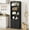 Black, variant on Farmhouse Bookcase with Doors 11.8in Depth Display Storage Shelves 71.4in Tall Industrial Bookshelf Wooden 6 Shelf Bookshelves for Bedroom, Living Room, Home Office
