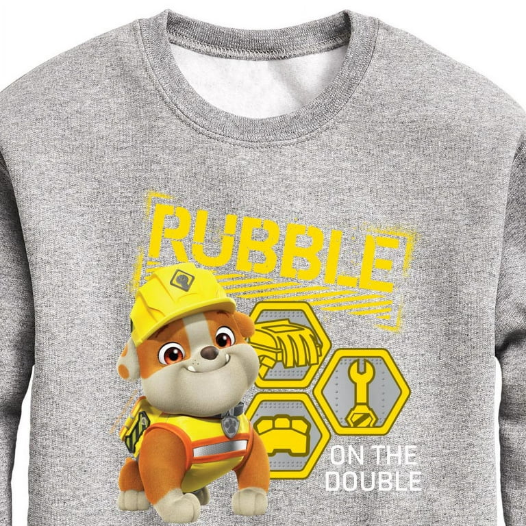 Paw Patrol - Rubble & Crew - Rubble On the Double - Toddler & Youth  Crewneck Fleece Sweatshirt