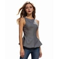 thumbnail image 2 of Bow- Tie Backless Tank Top Sleeveless Waisted Skirt Style Women'S Top Grey L, 2 of 9