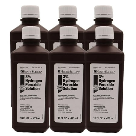 Henry Schein 3% Hydrogen Peroxide Solution, 16 fl oz, 6 Count