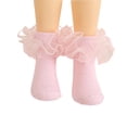 thumbnail image 3 of Fozruso Ankle Socks for Girls Lace Dress Crew Socks Kids Girls Socks for Back-to-School,Pink,S, 3 of 5