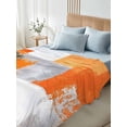 thumbnail image 5 of Burnt Orange Grey Flat Sheets Only King Size, Soft Breathable Bed Top Sheets for Mattress, Modern Oil Painted Abstract Art Luxury Bedding Flat Sheets for Home Hotel Bedroom Bed Protection, 5 of 9