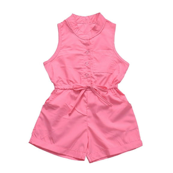 Fjofpr Toddler Girl Clothes 3T Toddler Girl Clothes under $10 Toddler Baby Kids Girls Sleeveless Ribbons Bow Romper Jumpsuit Clothes