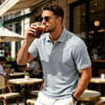 thumbnail image 6 of Fabrcox Short Sleeve Polo Shirts for Men Button Collared Golf Shirt Men Lightweight Regular Fit Outdoor Gym Athletic Shirts Men Gray M, 6 of 10