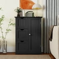 thumbnail image 4 of Costway Bathroom Floor Cabinet Side Storage Cabinet, Black, 12'', 4 of 10