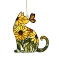 thumbnail image 2 of Sunflower Cat and Acrylic Suncatcher for Windows – 3D Rainbow Light Reflector with Suction Cup Hanging Chain, Cute Home or Car Window Decoration Gift, 2 of 6